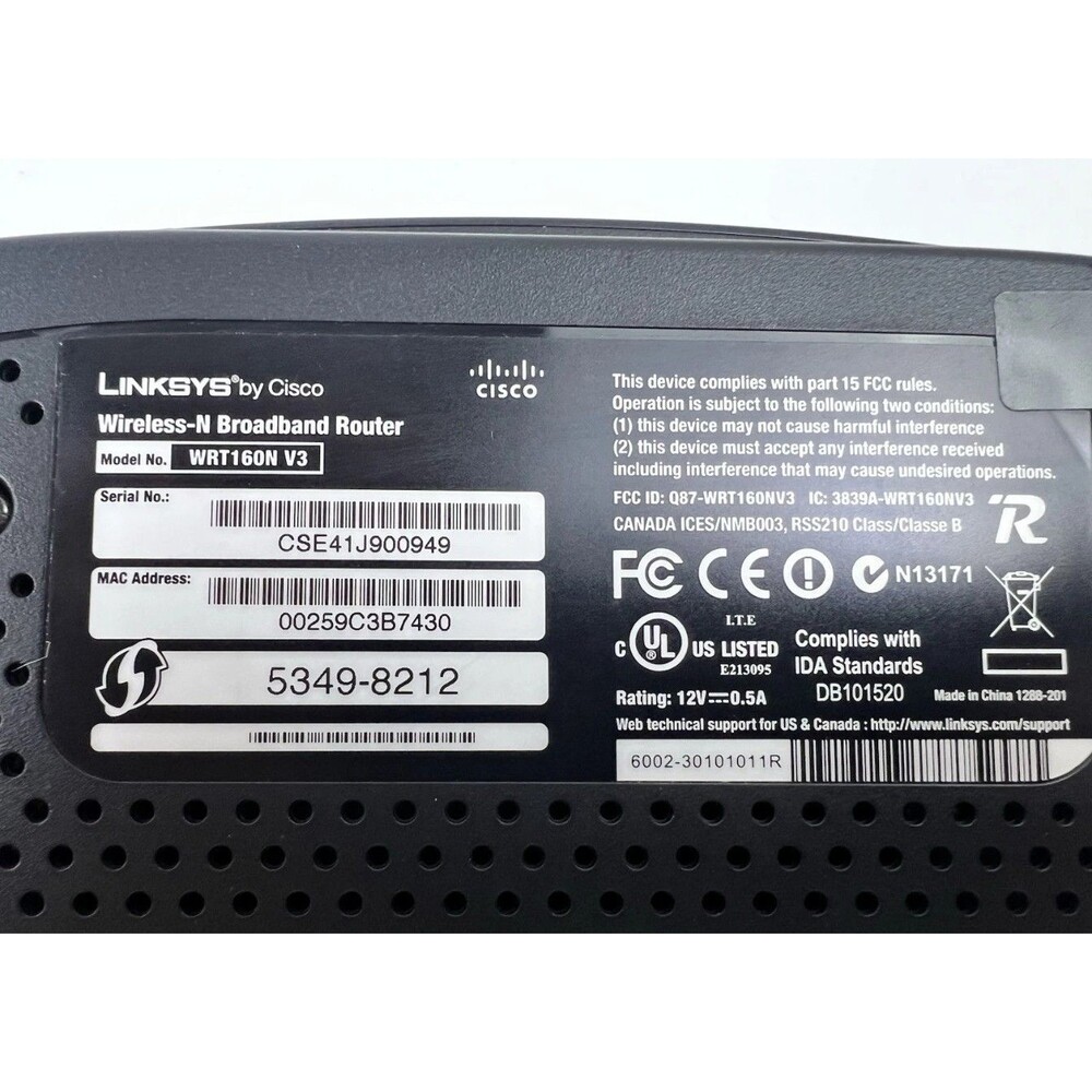 Cisco Linksys 4 Port Wireless N Broadband Router WRT160N V3 TESTED & Working - Picture 8 of 11